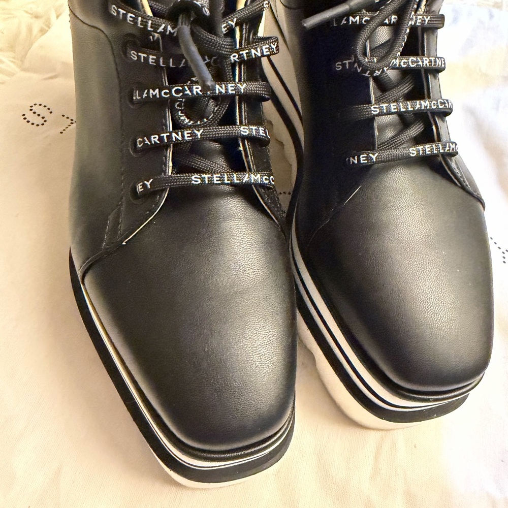 Stella McCartney Black and White Platform Shoes - Picture 9 of 13